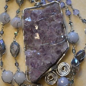 Amethyst Necklace! Comes with free bracelet!